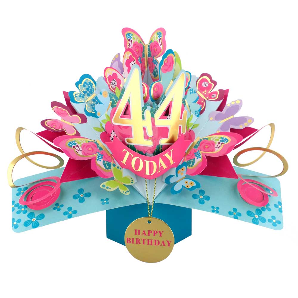 44 Today Happy 44th Birthday Pop Up Greeting Card