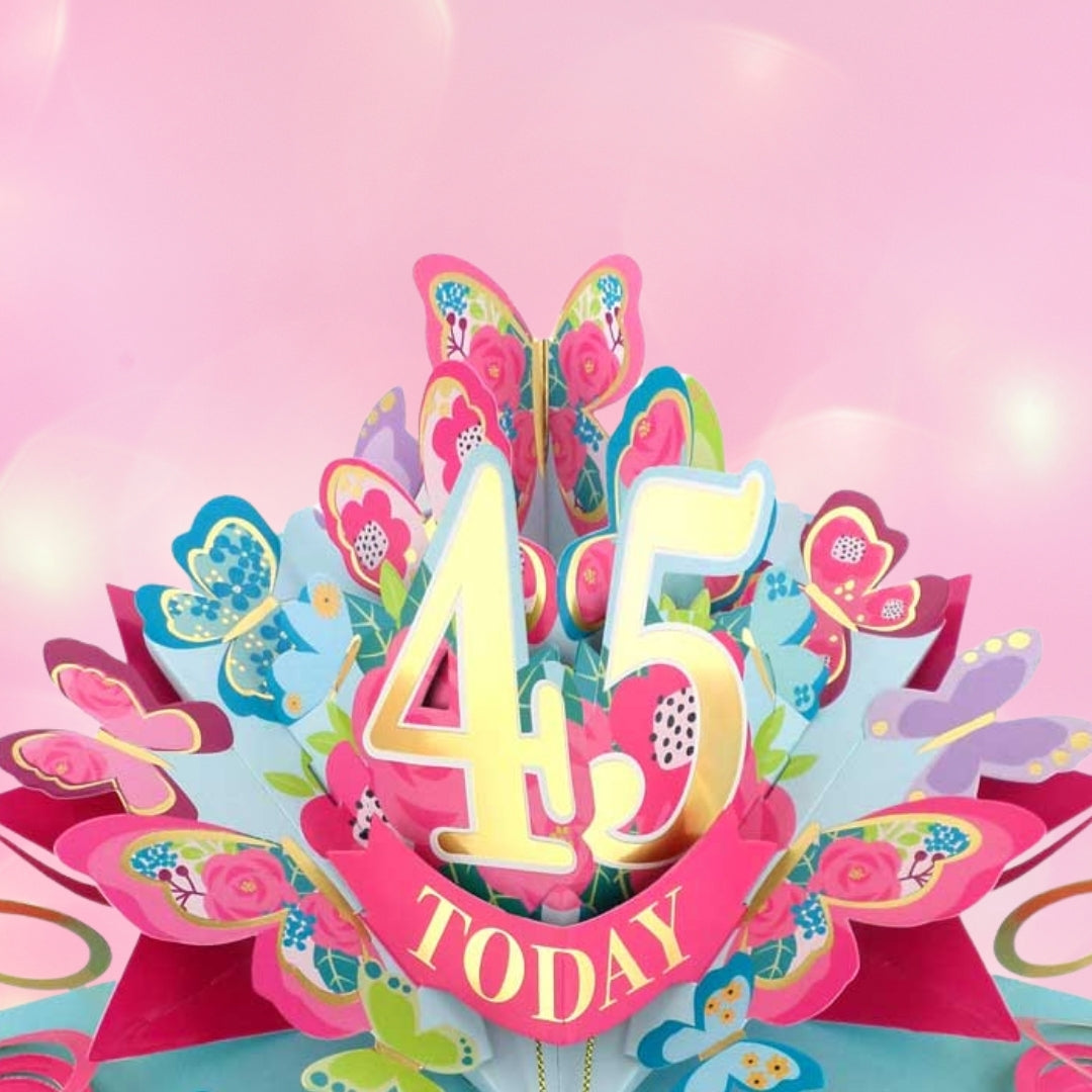 45 Today Happy 45th Birthday Pop Up Greeting Card