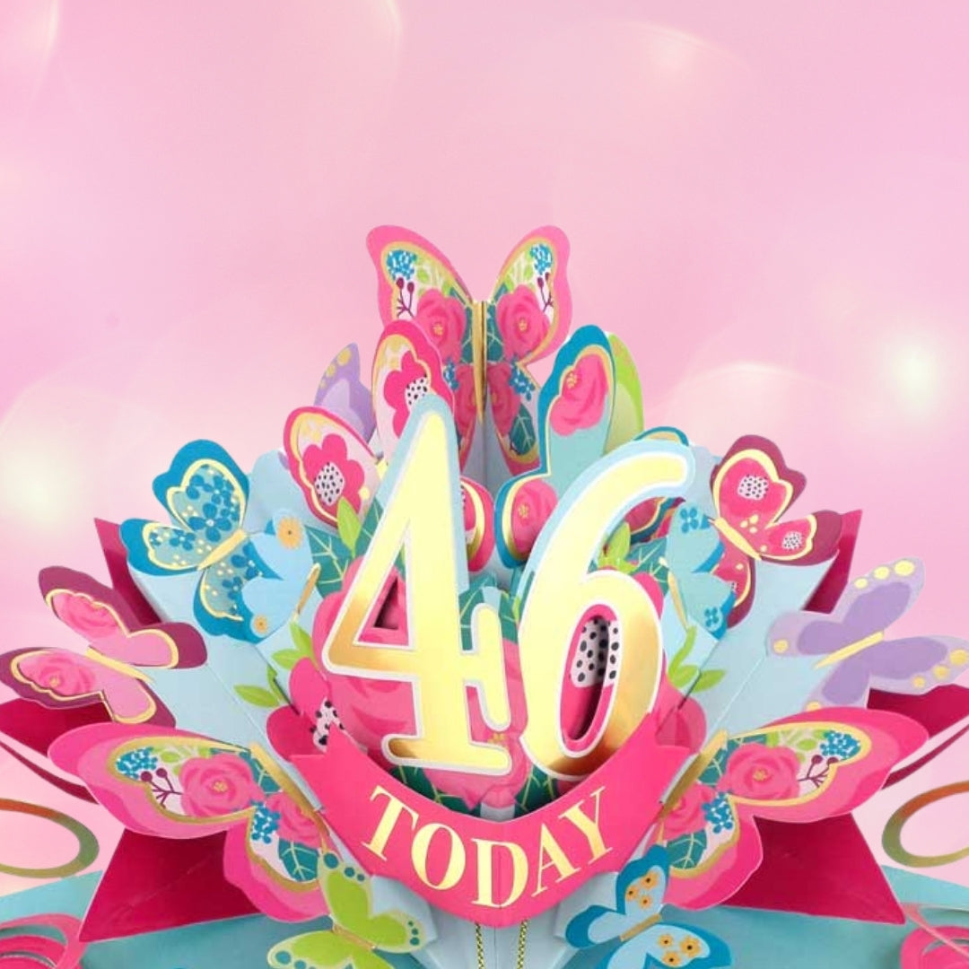 46 Today Happy 46th Birthday Pop Up Greeting Card