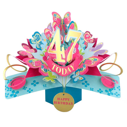47 Today Happy 47th Birthday Pop Up Greeting Card