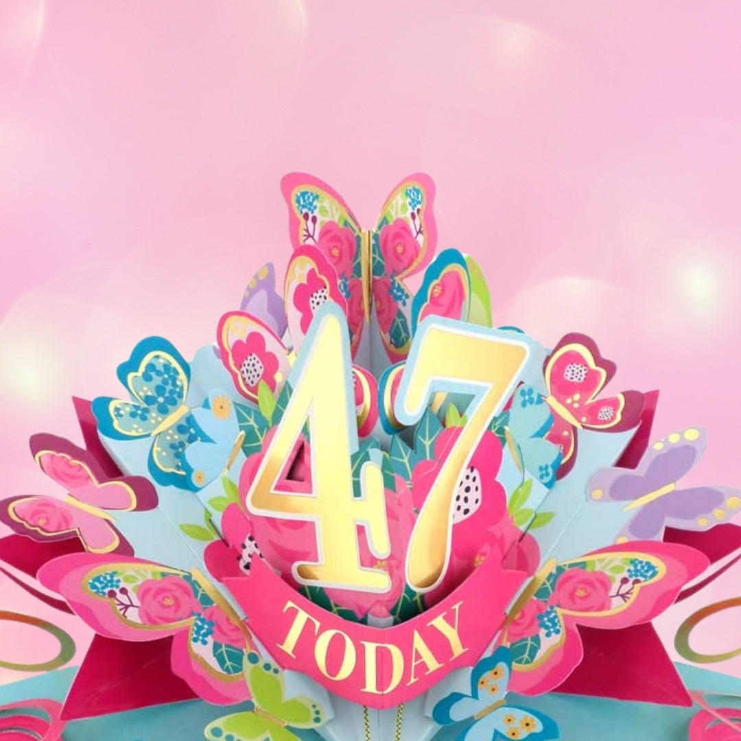 47 Today Happy 47th Birthday Pop Up Greeting Card