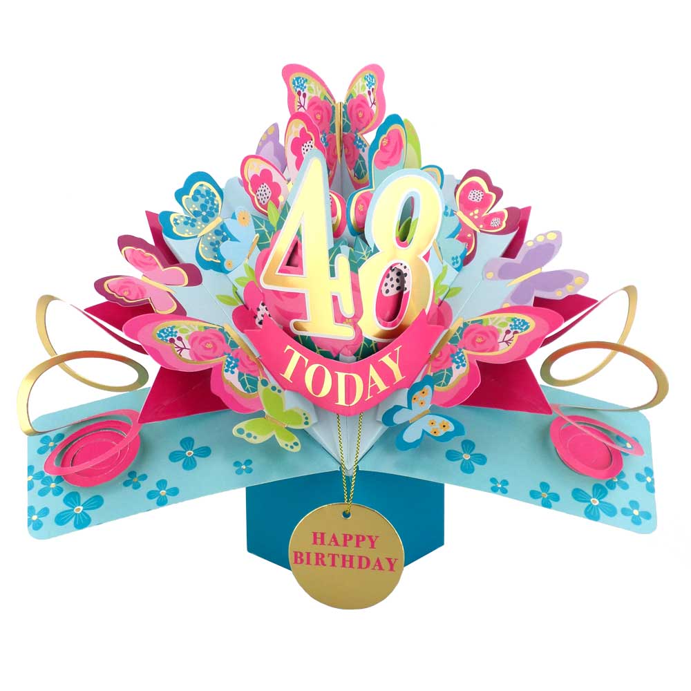 48 Today Happy 48th Birthday Pop Up Greeting Card