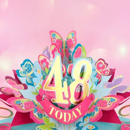 48 Today Happy 48th Birthday Pop Up Greeting Card