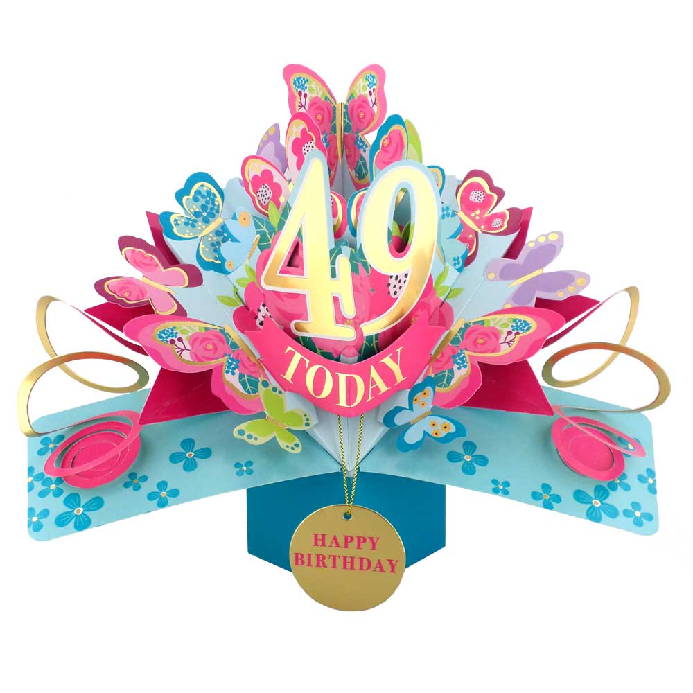 49 Today Happy 49th Birthday Pop Up Greeting Card
