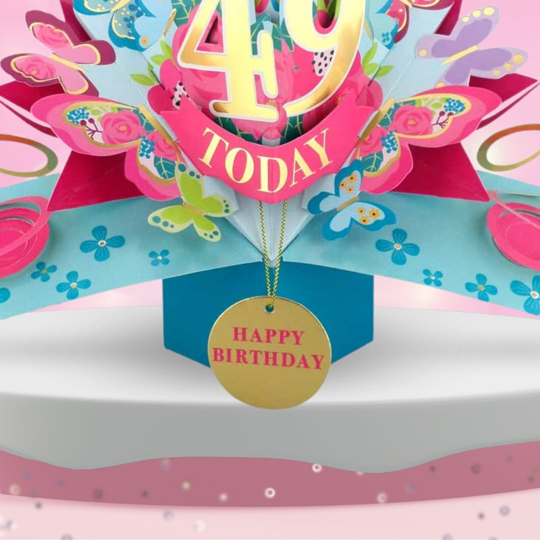 49 Today Happy 49th Birthday Pop Up Greeting Card
