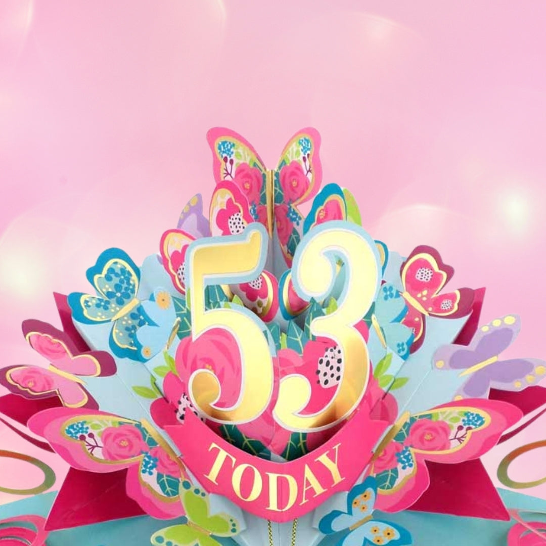 53 Today Happy 53rd Birthday Pop Up Greeting Card