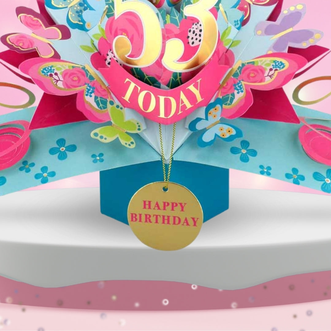 53 Today Happy 53rd Birthday Pop Up Greeting Card