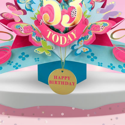 53 Today Happy 53rd Birthday Pop Up Greeting Card