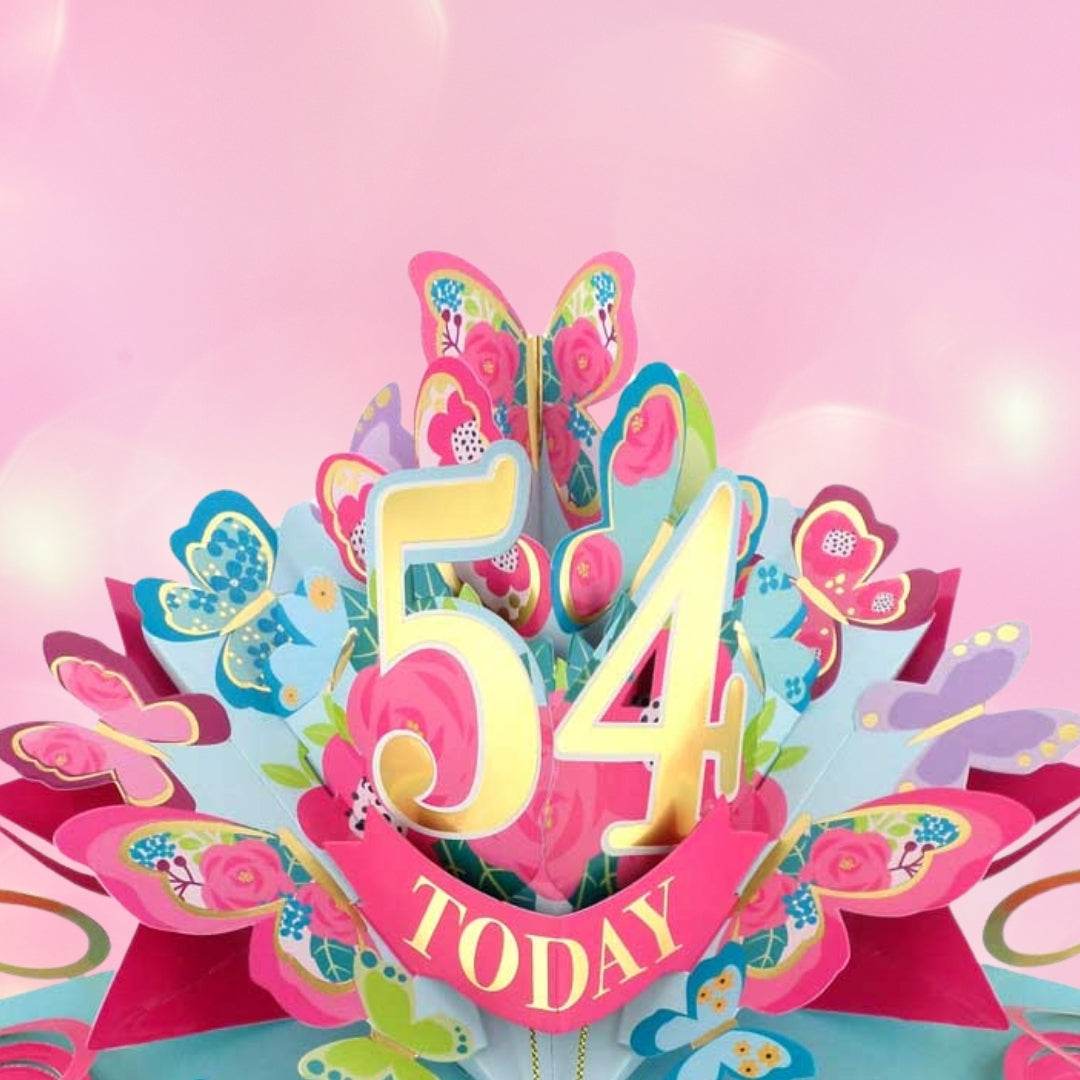 54 Today Happy 54th Birthday Pop Up Greeting Card