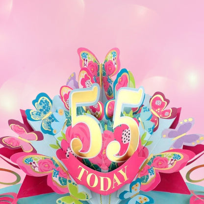 55 Today Happy 55th Birthday Pop Up Greeting Card
