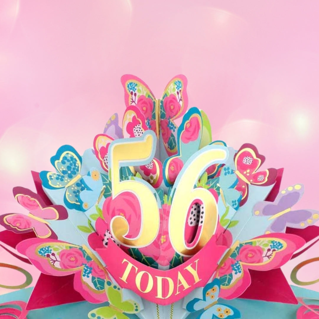 56 Today Happy 56th Birthday Pop Up Greeting Card