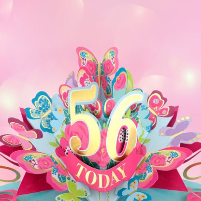 56 Today Happy 56th Birthday Pop Up Greeting Card