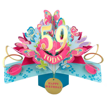 10 To 109' Happy 'Any Age' Birthday Today Pop Up Greeting Card