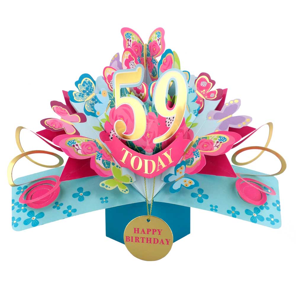 59 Today Happy 59th Birthday Pop Up Greeting Card