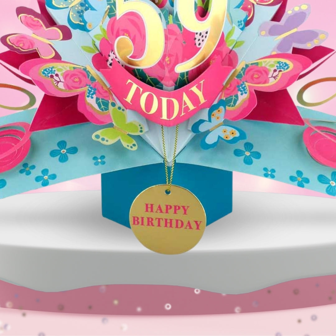59 Today Happy 59th Birthday Pop Up Greeting Card