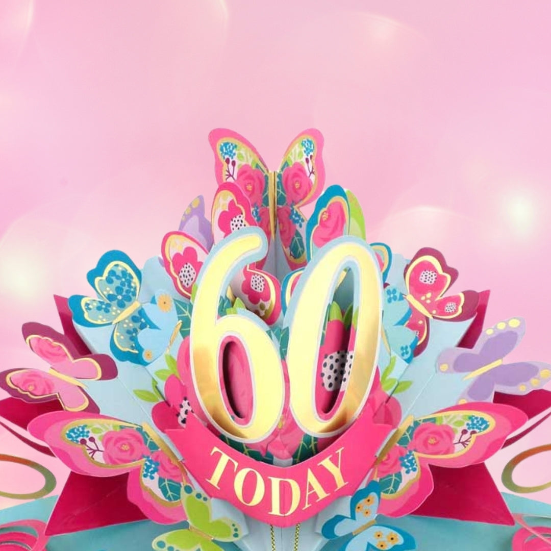 60 Today Happy 60th Birthday Pop Up Greeting Card