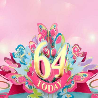 64 Today Happy 64th Birthday Pop Up Greeting Card