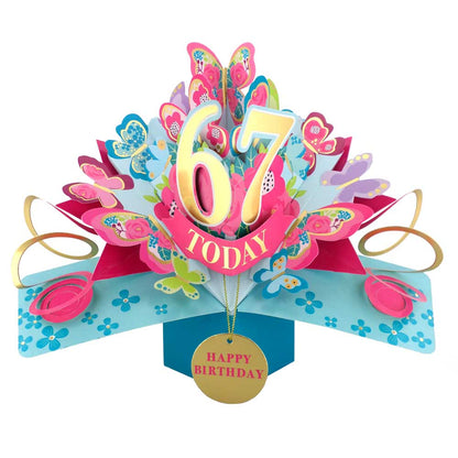 67 Today Happy 67th Birthday Pop Up Greeting Card