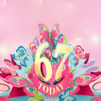 67 Today Happy 67th Birthday Pop Up Greeting Card