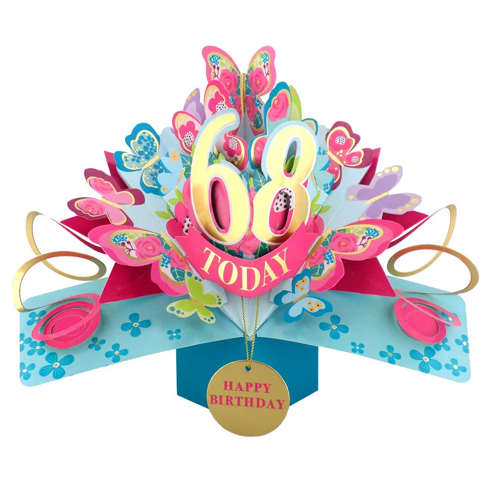 68 Today Happy 68th Birthday Pop Up Greeting Card