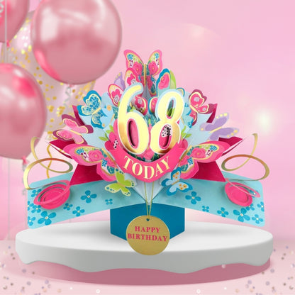 68 Today Happy 68th Birthday Pop Up Greeting Card