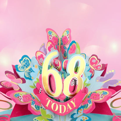 68 Today Happy 68th Birthday Pop Up Greeting Card