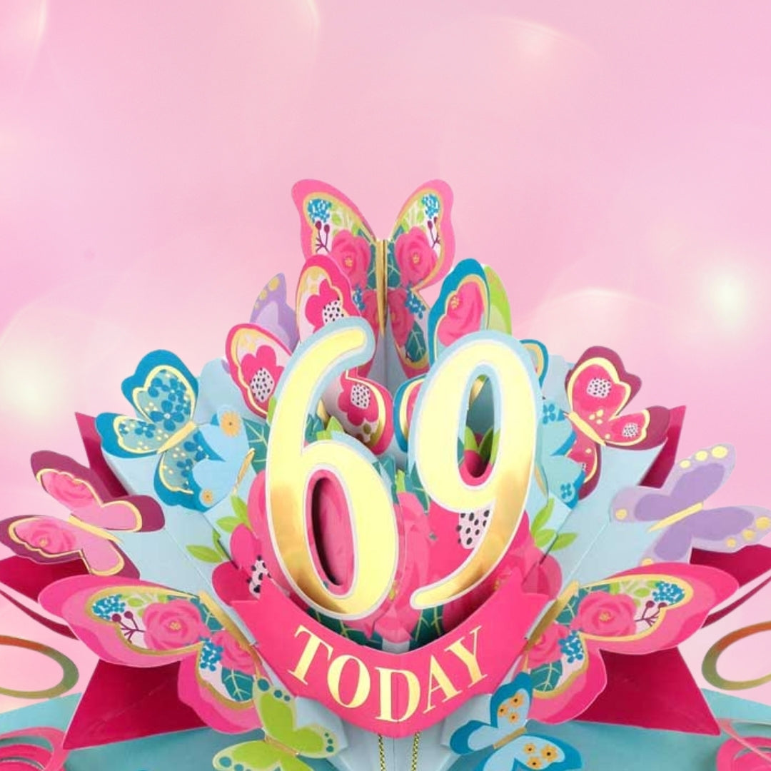 69 Today Happy 69th Birthday Pop Up Greeting Card