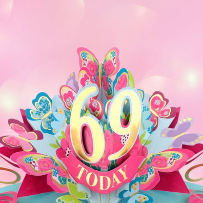 69 Today Happy 69th Birthday Pop Up Greeting Card