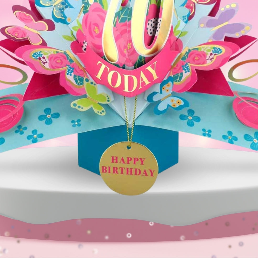 70 Today Happy 70th Birthday Pop Up Greeting Card