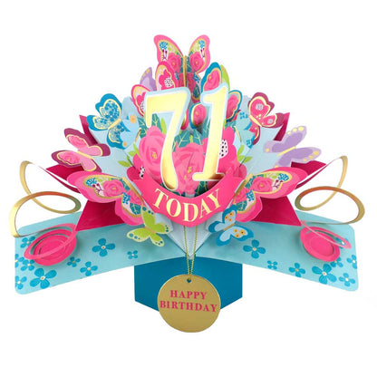 71 Today Happy 71st Birthday Pop Up Greeting Card