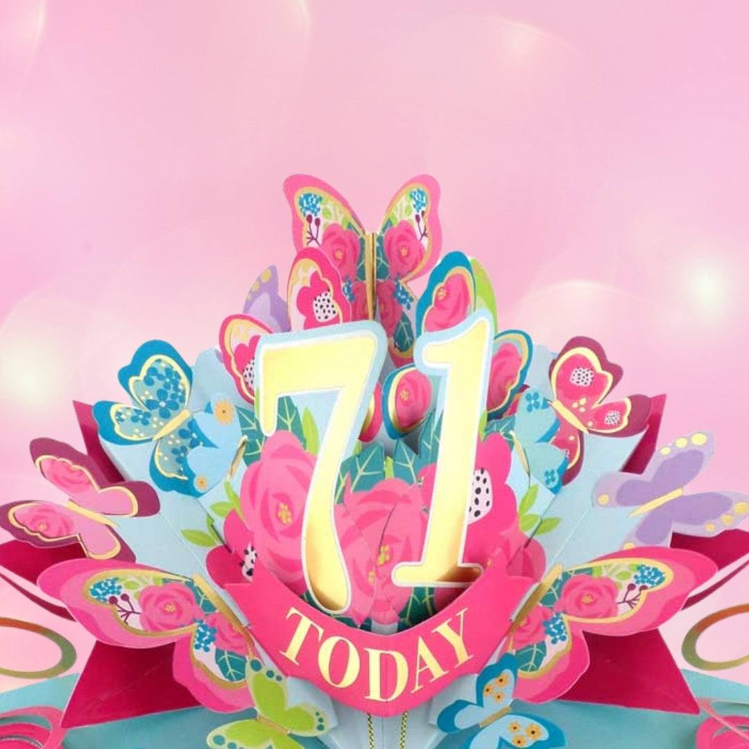 71 Today Happy 71st Birthday Pop Up Greeting Card
