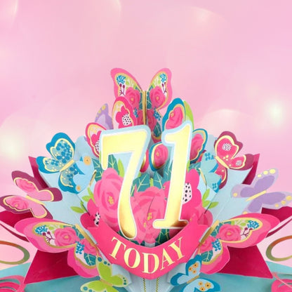 71 Today Happy 71st Birthday Pop Up Greeting Card