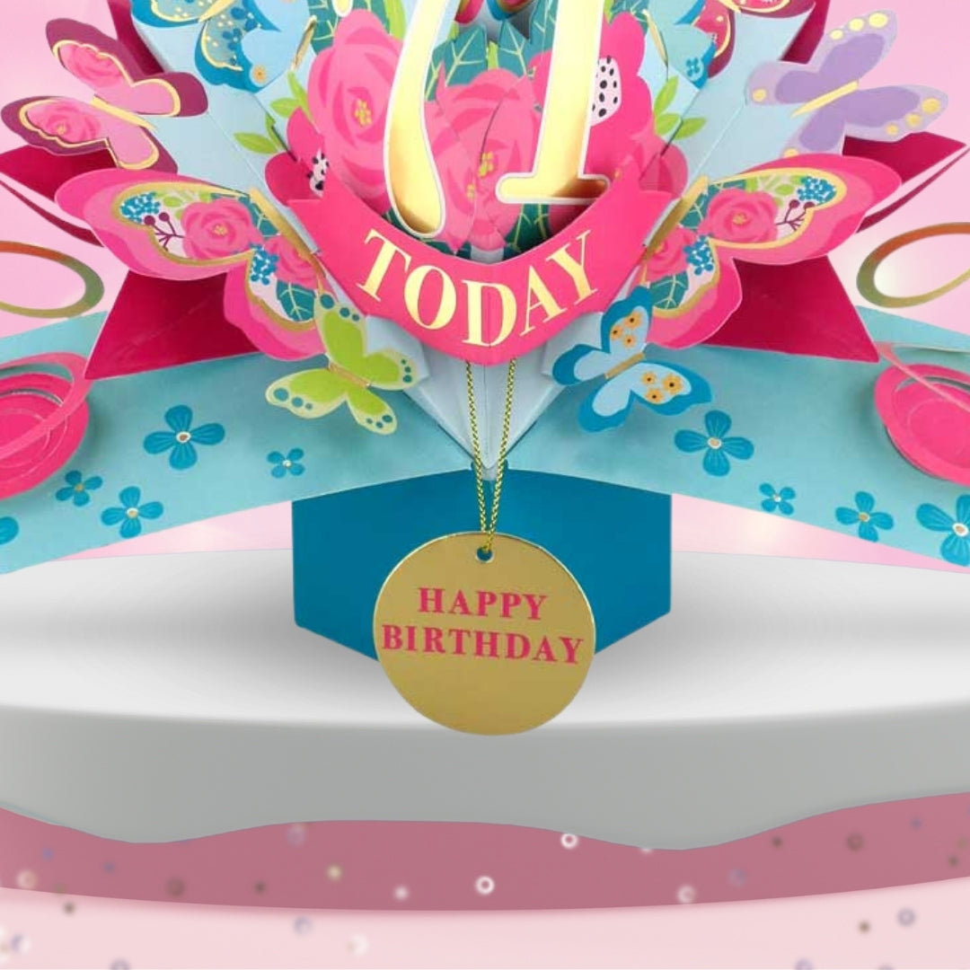 71 Today Happy 71st Birthday Pop Up Greeting Card