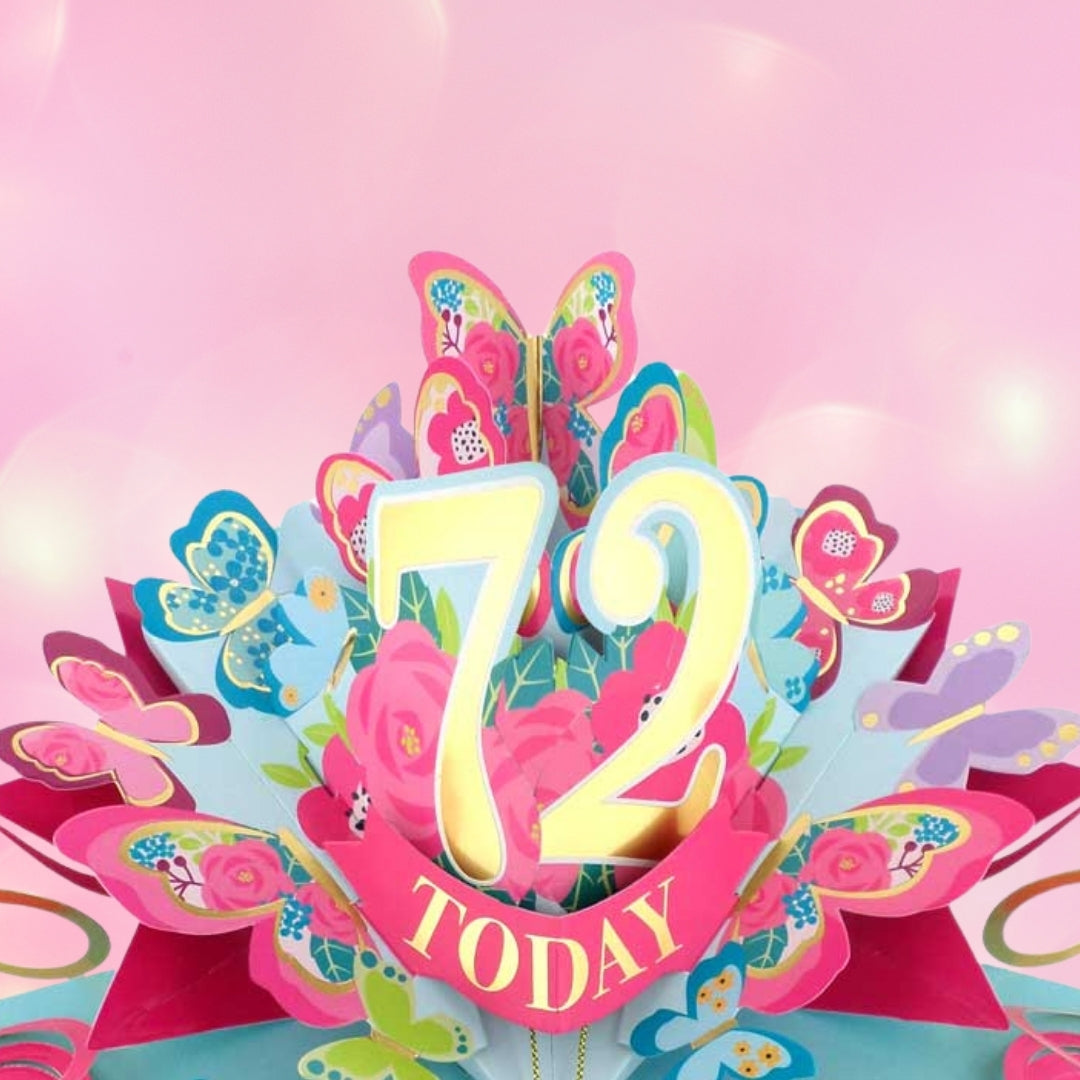 72 Today Happy 72nd Birthday Pop Up Greeting Card