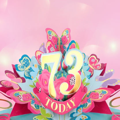 73 Today Happy 73rd Birthday Pop Up Greeting Card