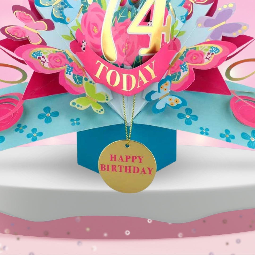 74 Today Happy 74th Birthday Pop Up Greeting Card
