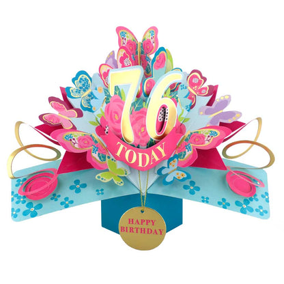 76 Today Happy 76th Birthday Pop Up Greeting Card
