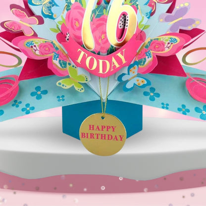 76 Today Happy 76th Birthday Pop Up Greeting Card