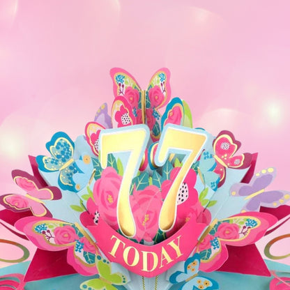 77 Today Happy 77th Birthday Pop Up Greeting Card