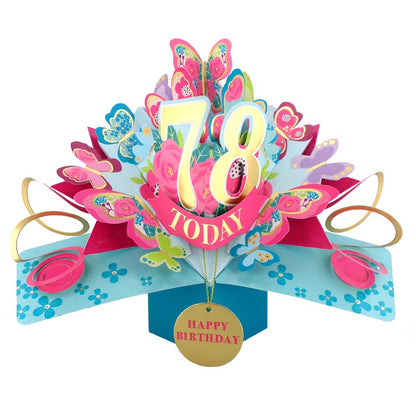 78 Today Happy 78th Birthday Pop Up Greeting Card