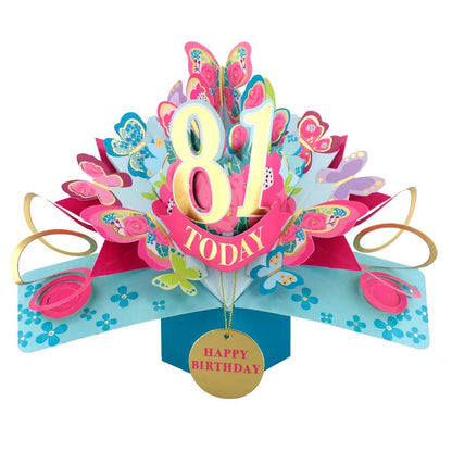 81 Today Happy 81st Birthday Pop Up Greeting Card