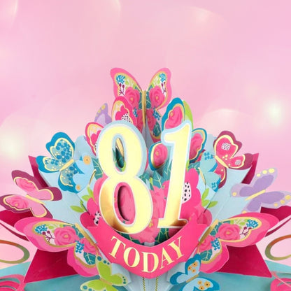 81 Today Happy 81st Birthday Pop Up Greeting Card