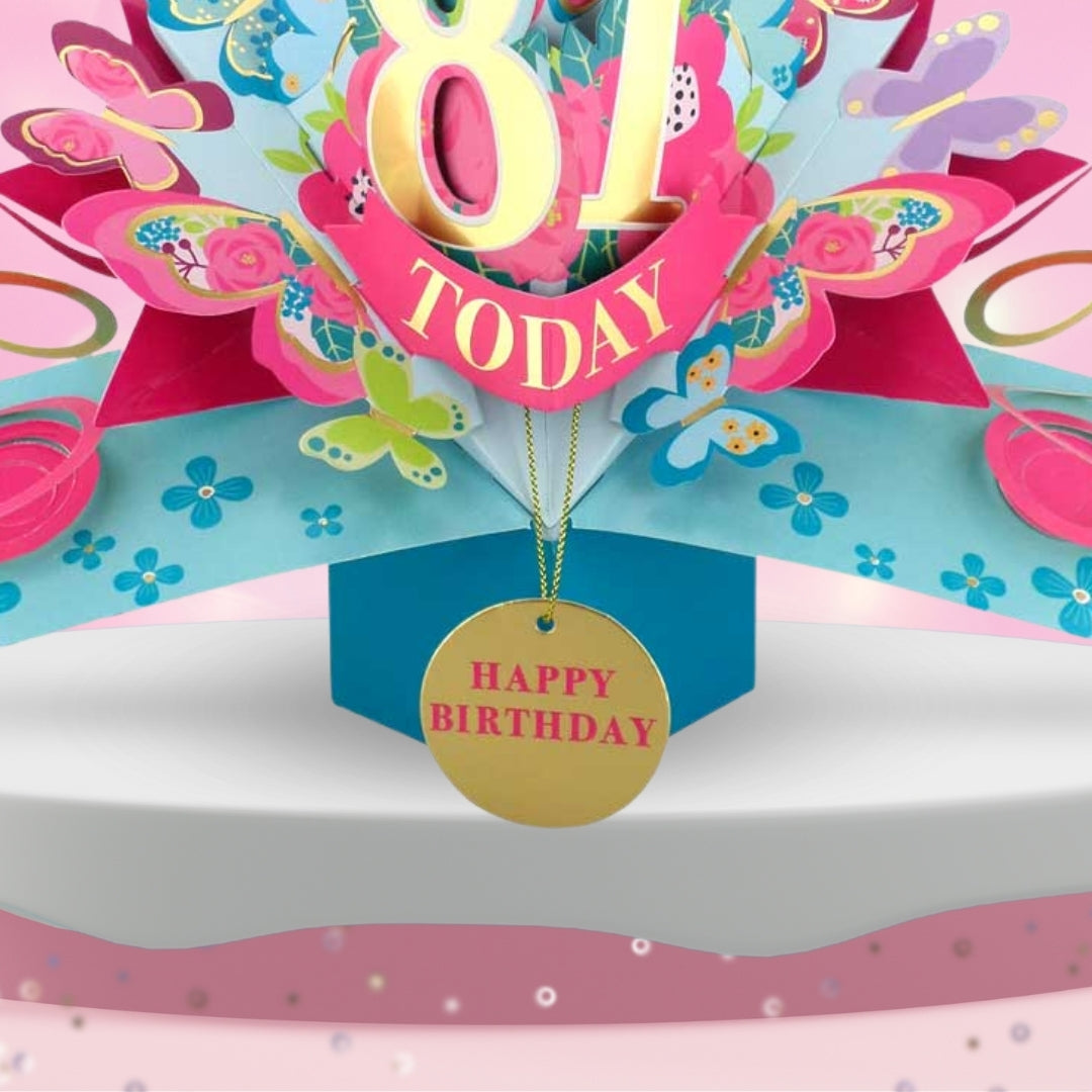 81 Today Happy 81st Birthday Pop Up Greeting Card