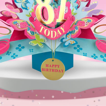 81 Today Happy 81st Birthday Pop Up Greeting Card