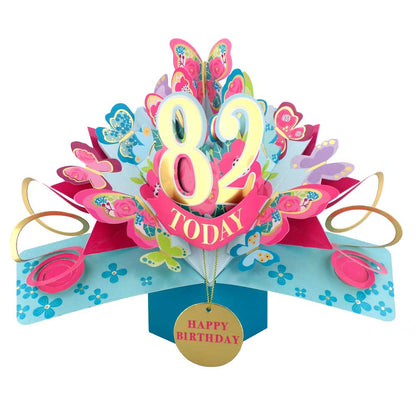 82 Today Happy 82nd Birthday Pop Up Greeting Card