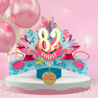 82 Today Happy 82nd Birthday Pop Up Greeting Card