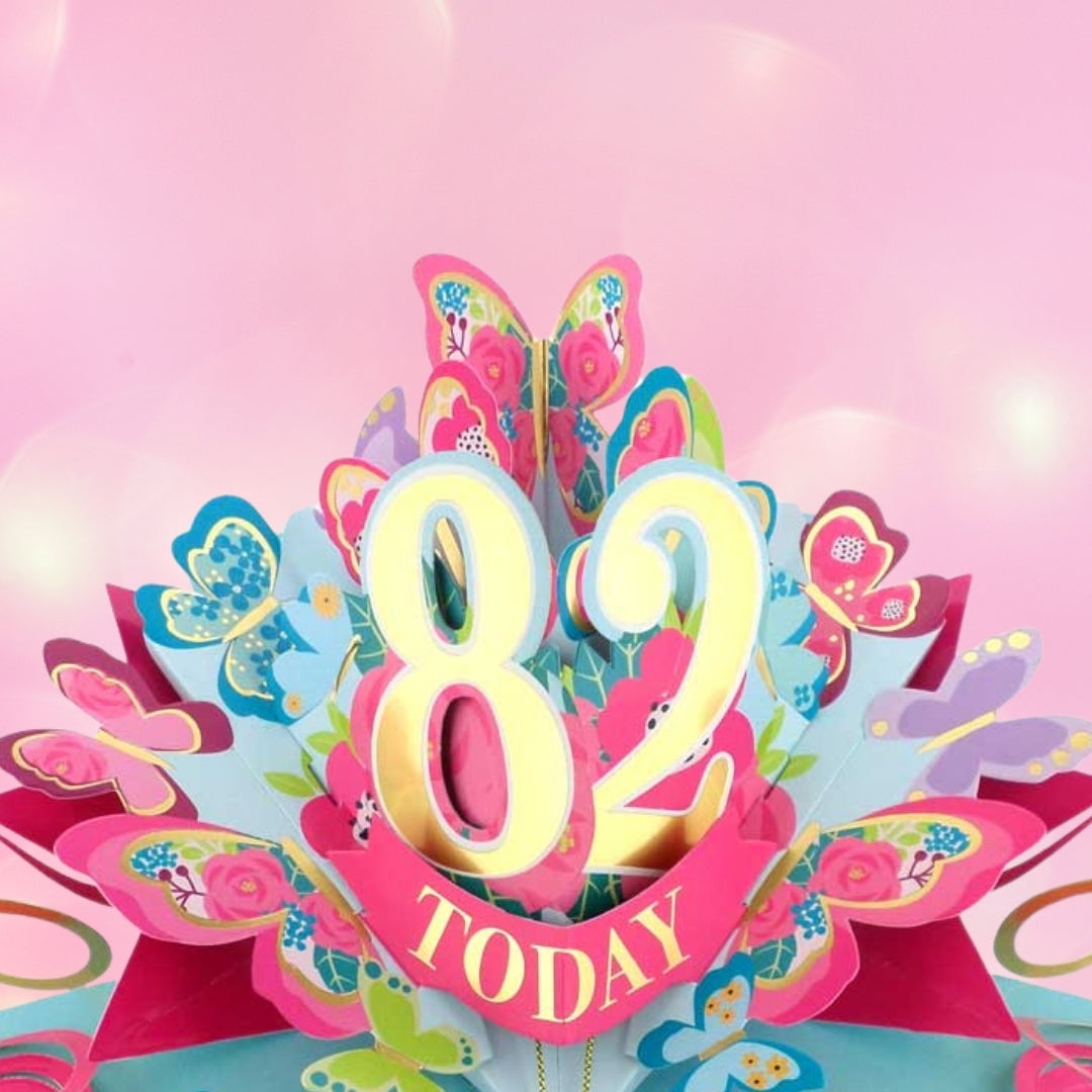 82 Today Happy 82nd Birthday Pop Up Greeting Card