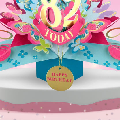 82 Today Happy 82nd Birthday Pop Up Greeting Card