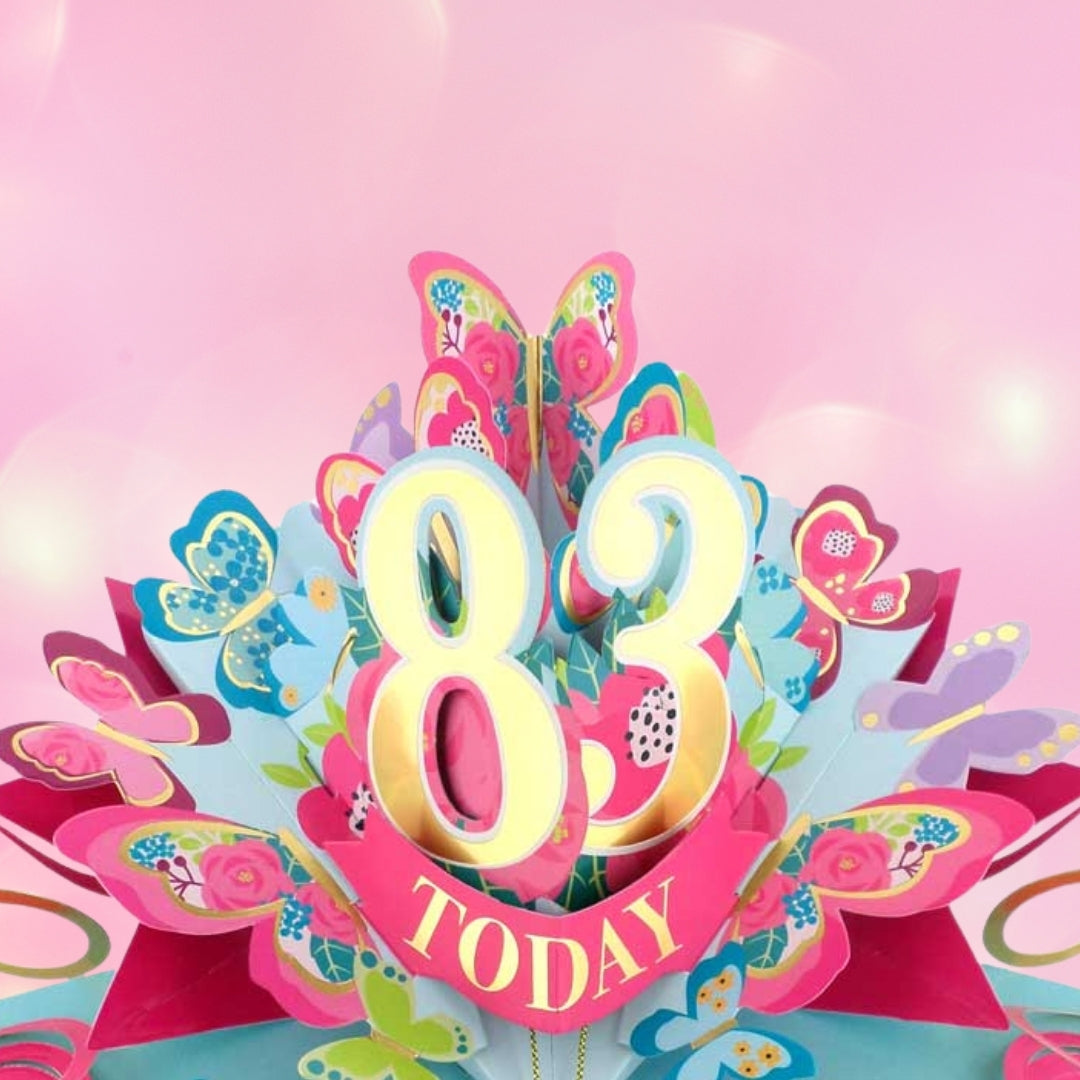 83 Today Happy 83rd Birthday Pop Up Greeting Card