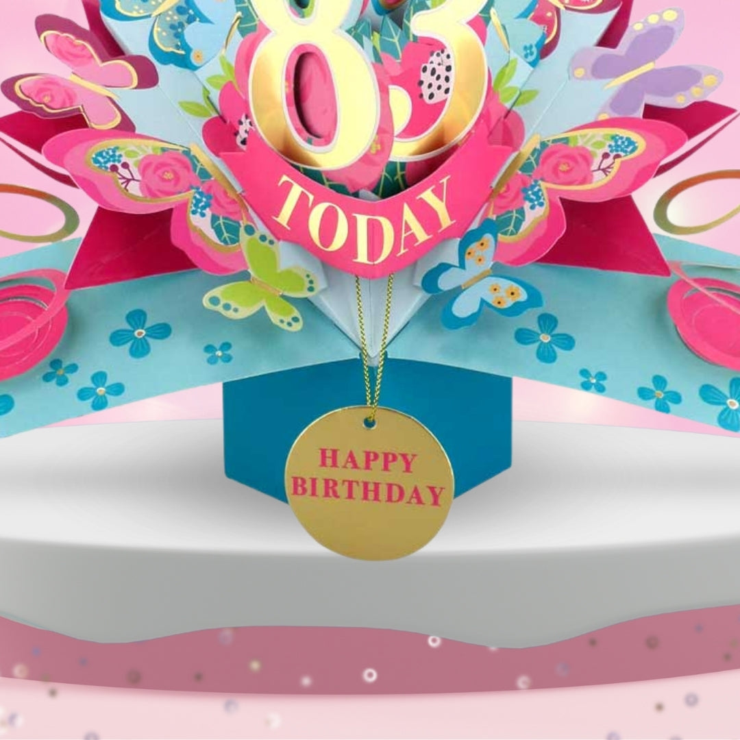 83 Today Happy 83rd Birthday Pop Up Greeting Card
